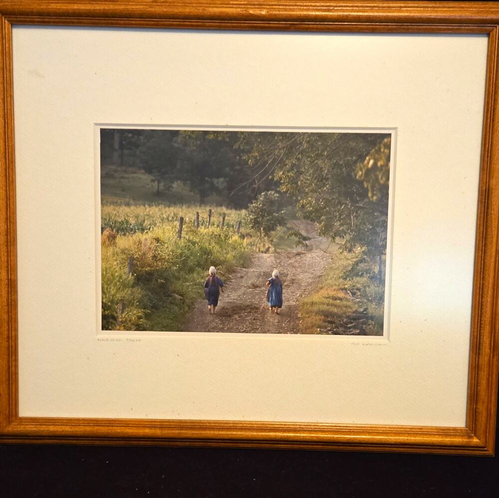 Bill Coleman Signed Amish Photo Print Summer Walk Artist Proof 2/700 Framed
